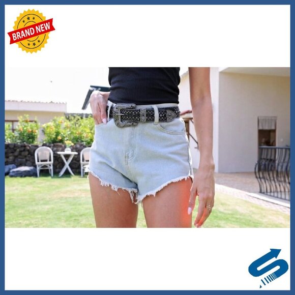 Rhinestone Western Belt with Detachable Buckle for Women Men main image 7